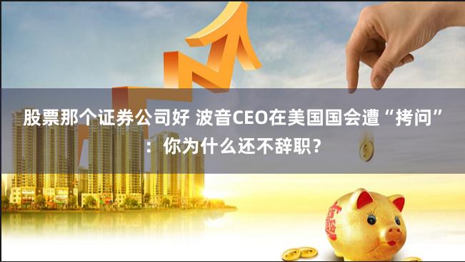 股票那个证券公司好 波音CEO在美国国会遭“拷问”：你为什么还不辞职？
