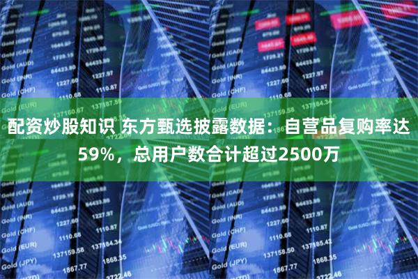 配资炒股知识 东方甄选披露数据：自营品复购率达59%，总用户数合计超过2500万