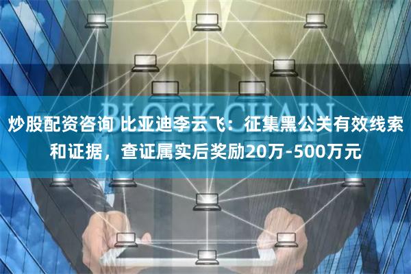 炒股配资咨询 比亚迪李云飞：征集黑公关有效线索和证据，查证属实后奖励20万-500万元